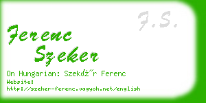 ferenc szeker business card
